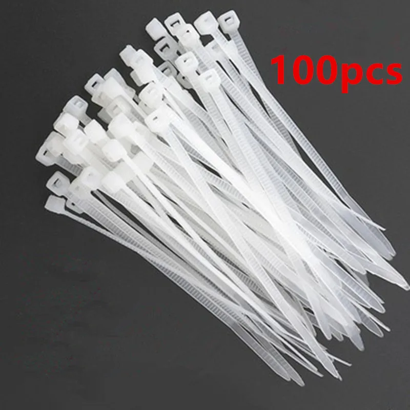 

100pcs/lot 3*200MM 80/100/120/150mm Self-Locking Plastic Nylon Cable Ties Wire Zip Tie 1.9mm width white black Wire accessories