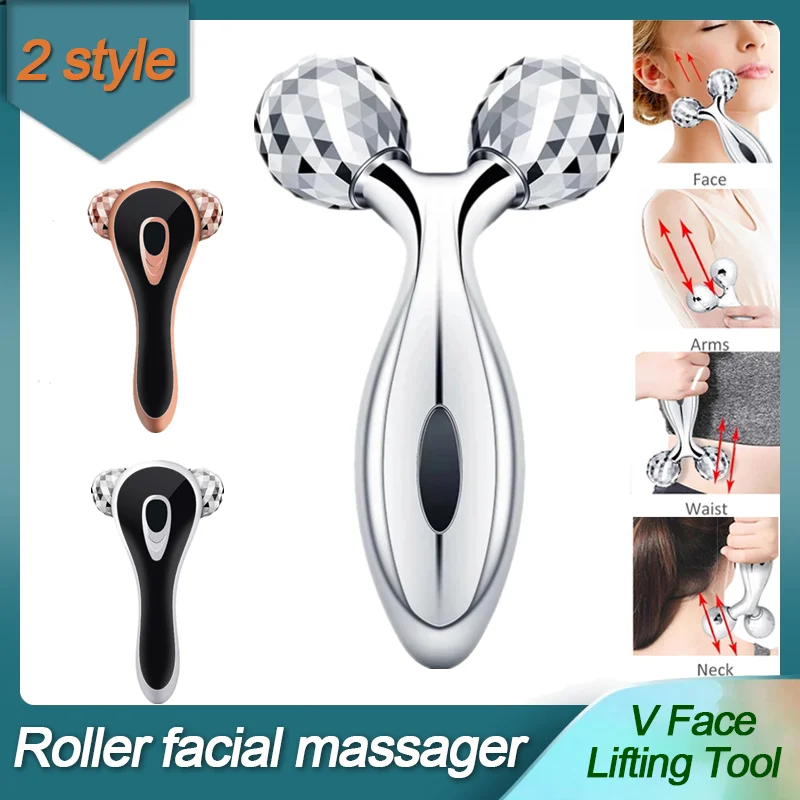 

2 Styles 3D Handheld Thin Face Full Body Shape Muscle Beauty Tools Slimming Machine Y Shape 360 Draaien Massage Roller Ball