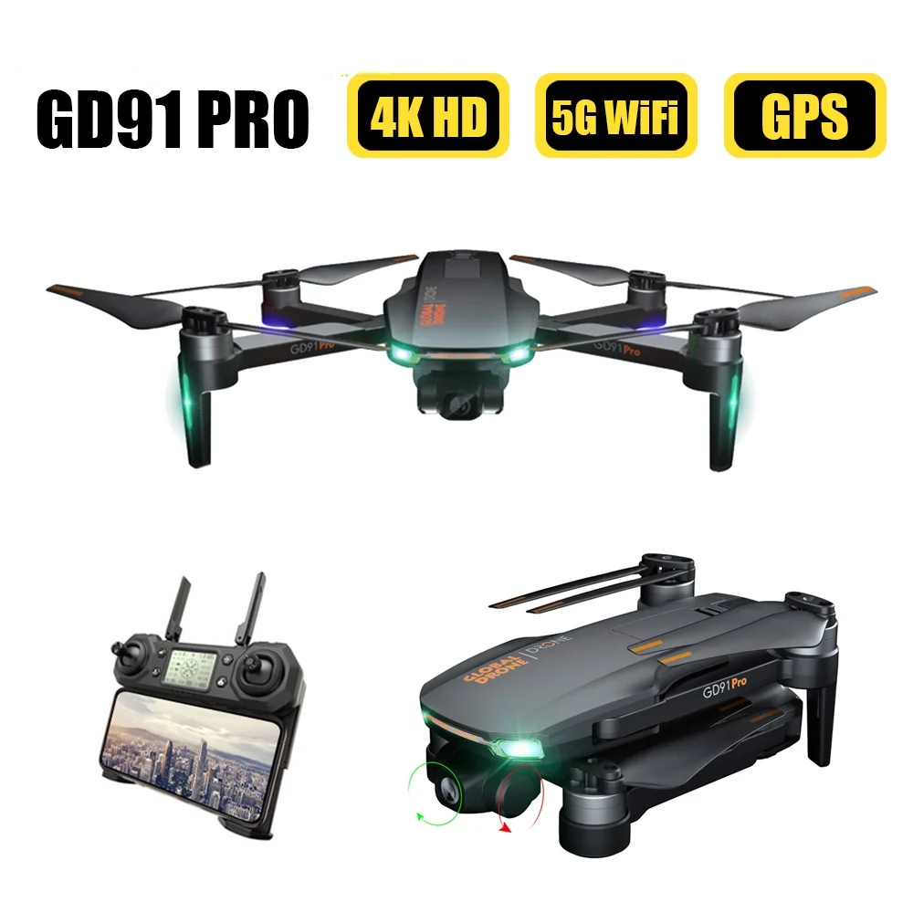 

Cedrus GD91 Pro Camera Drone 4K HD 5G Wifi Gimbal Profesional Quadcopter Brushless Motor Dron-RC Toy Airplane Foldable