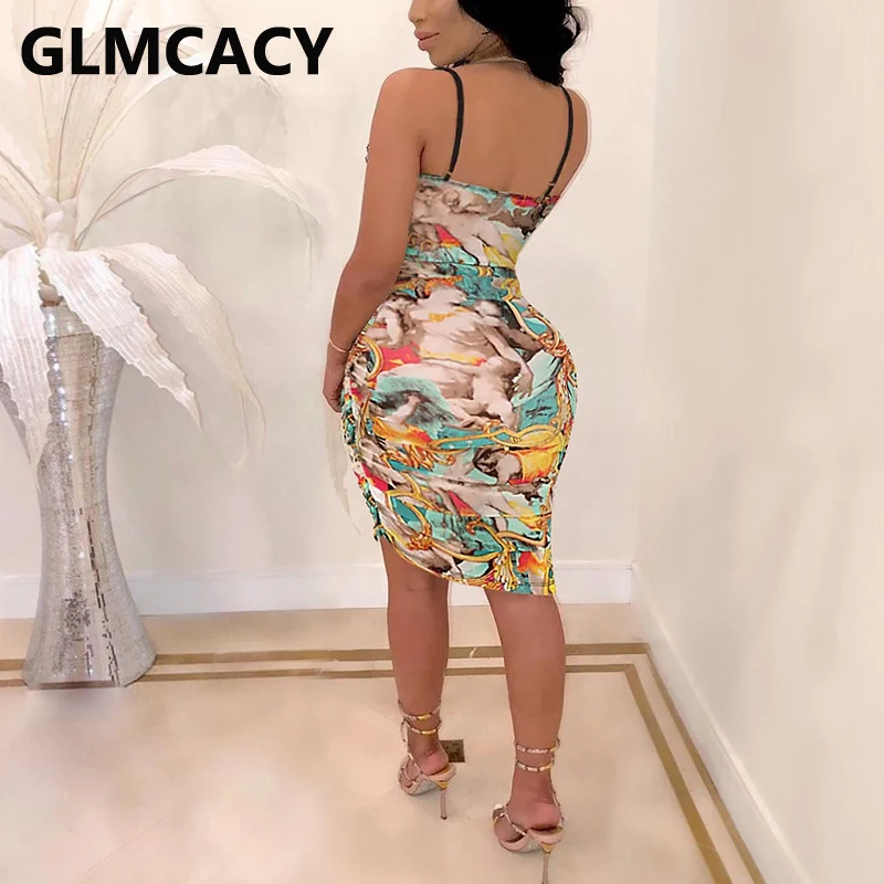 

Spaghetti Strap Bodycon Ruched Party Dress