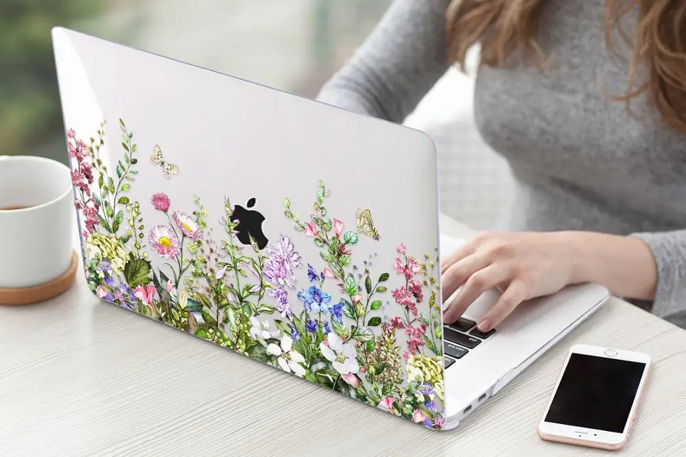 Цветочный чехол для ноутбука MacBook Air 13 A1466 A1932 Pro 13 15 16 дюймов Сенсорная панель A2141 a2159 пластиковый жесткий чехол Keybaord