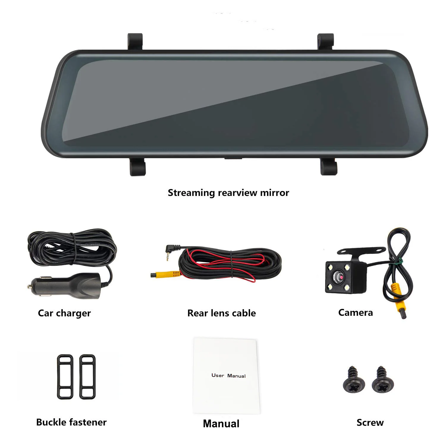 

XGODY 10'' Touch Car Dvr Night Vision Dash Camera Dual Lens Streaming Rear View Mirror Video Recorder With Rear View Camera