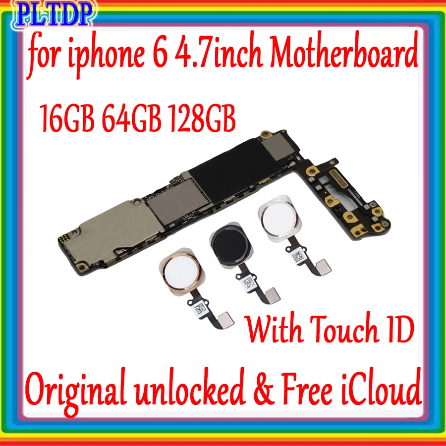 Материнская плата Free iCloud для iphone 6 4 7 дюйма 16 ГБ 64 128 100% оригинал разблокированная