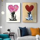 Настенный художественный плакат красная розовая любовь девушка печать абстрактный плакат на холсте Живопись Художественная Картина для гостиной домашний декор Caudros