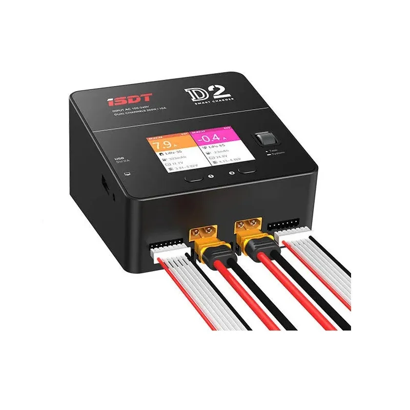 ISDT D2 200W 24A AC Dual Channel Output Smart Battery Balance Charger For RC Car Airplane Helicopter 2-6S Lipo LiHv LiFe on.ISDT D2 200W 24A AC Двухканальный умный балансировочный зарядное устройство для аккумулятора RC автомобиля, самолета и вертолета 2-