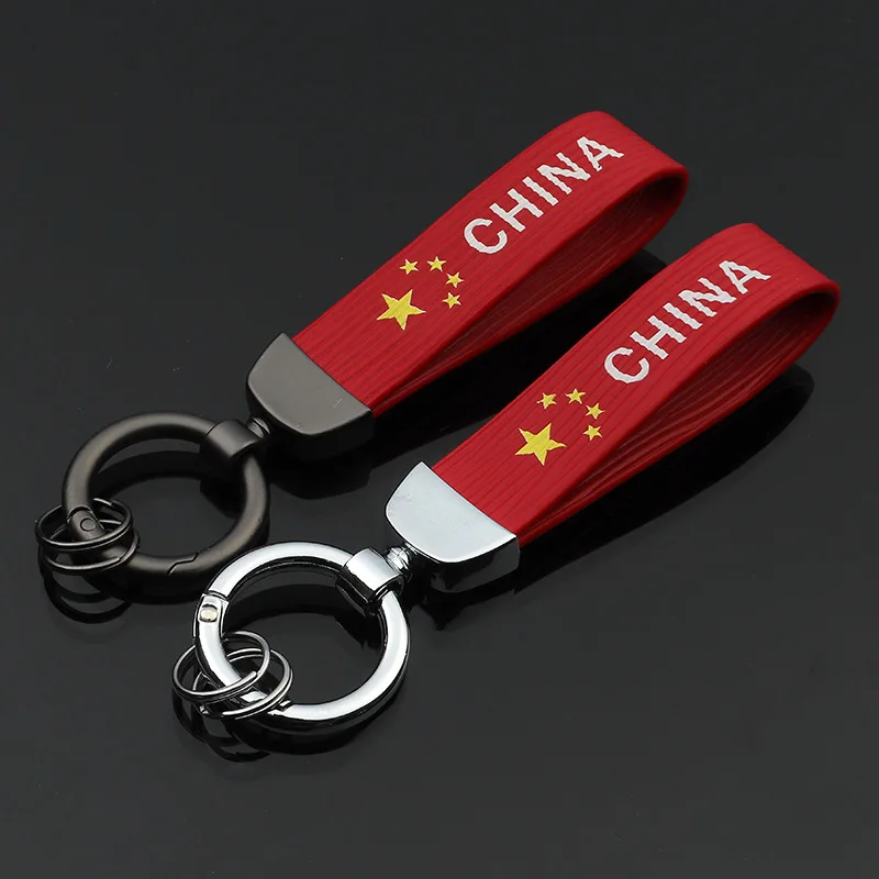 Новый 2 шт китайский флаг пять звезд красный автомобильный брелок кольцо из ПУ
