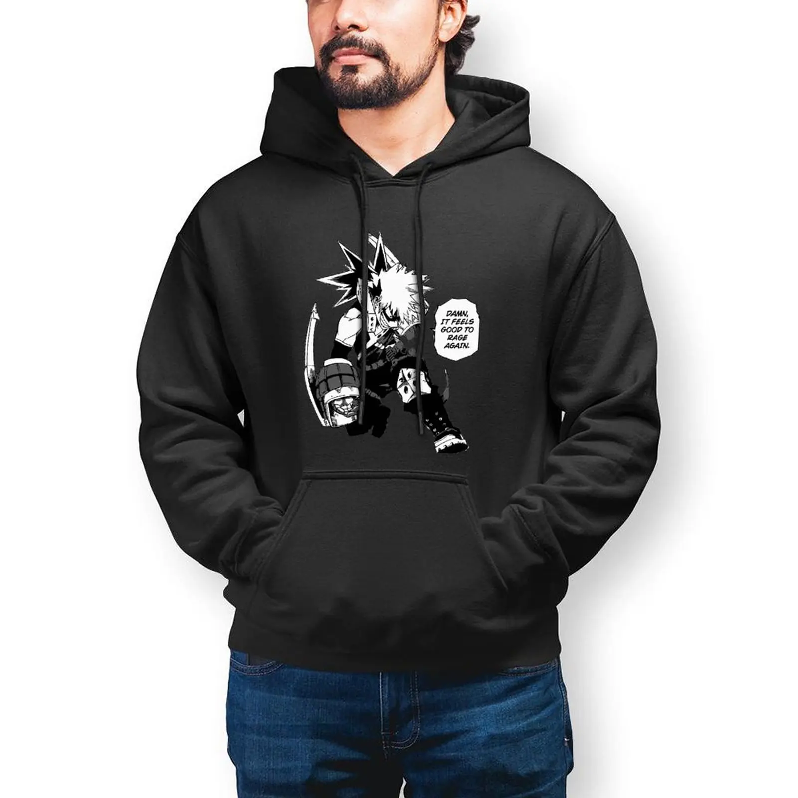 

Bakugou Hoodies Warm Cotton Hoodie Nice Loose Long Sleeve Pullover Hoodie Men XXXL