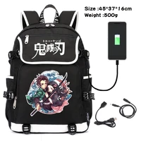 demon slayer tanjirou nezuko anime cute backpack student school bag usb charging computer bag multifunctional travel bag