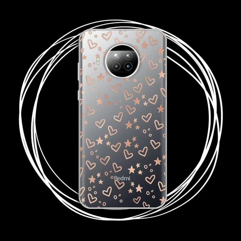 

Cute cartoon pink simple love Phone Case Transparent for xiaomi redmi note 8 9 9s 11 10t lite pro