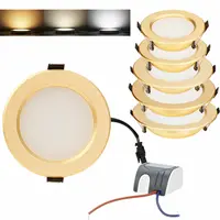 10pcs 9W Golden LED Recessed Ceiling Light Fixture Downlight Lamp & Driver Spotlight  Lighting For Home Office  Decoration