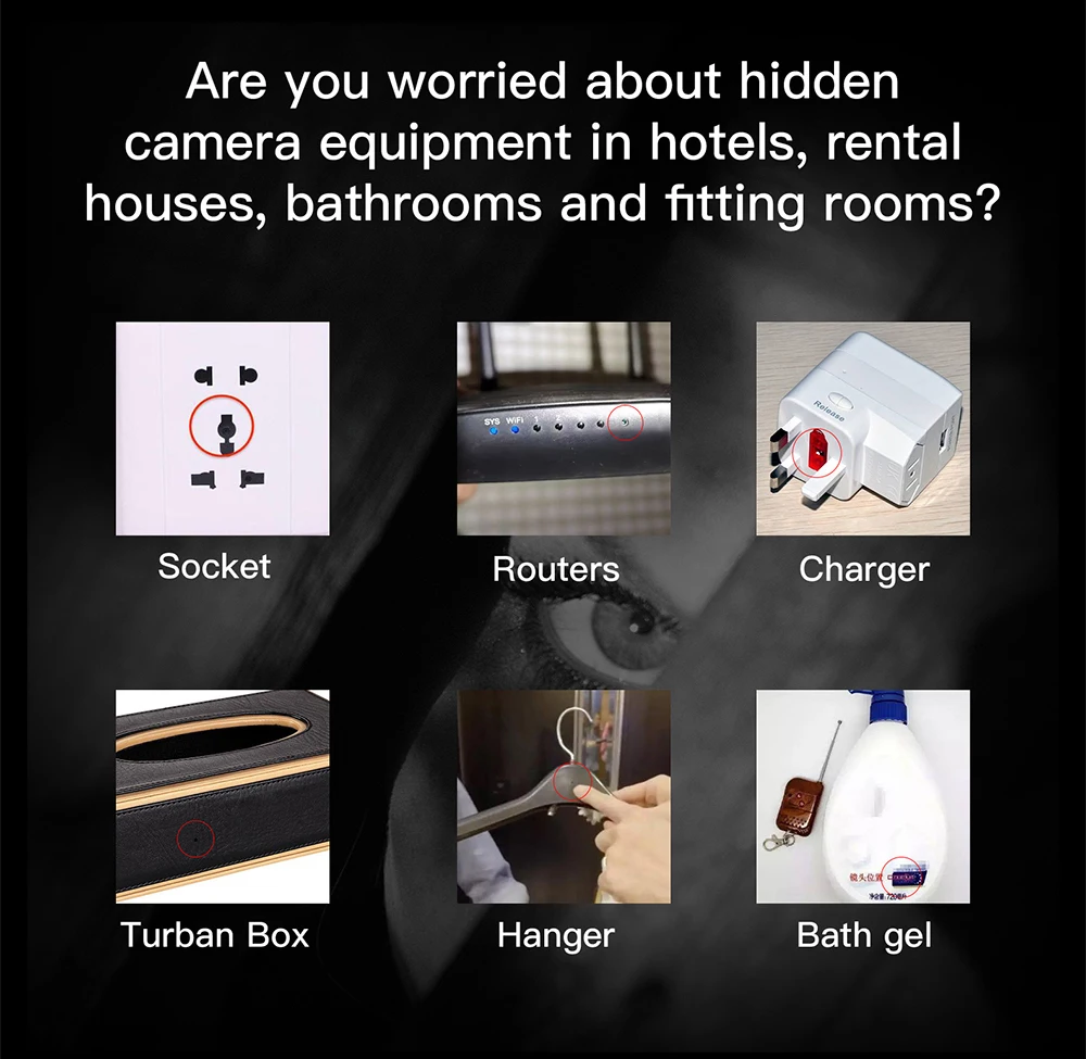 Анти-шпионский детектор камеры наблюдения беспроводной радиочастотный сигнал