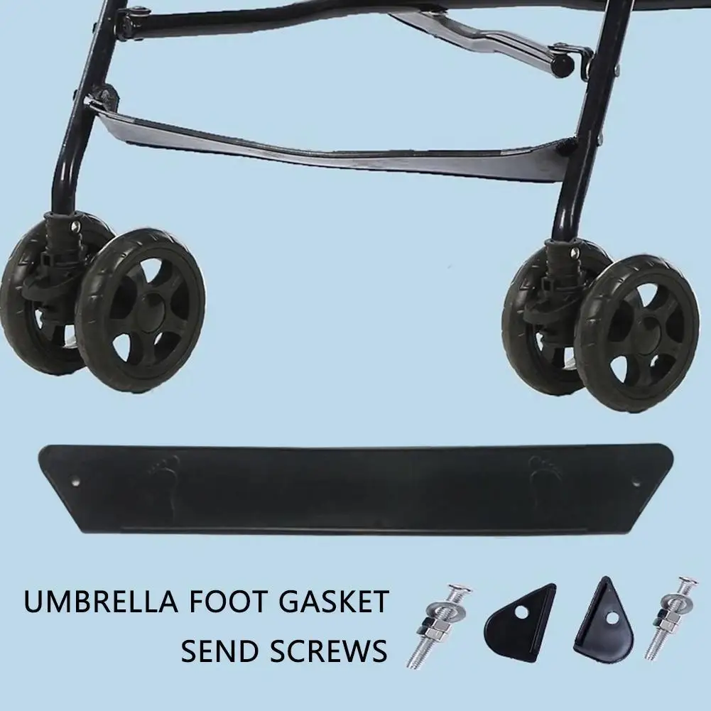 Pedal de calidad para cochecito de beb&eacute;, reposapi&eacute;s antideslizante compacto de pl&aacute;stico negro, accesorios para cochecito de beb&eacute;, tama&ntilde;o grande/peque&ntilde;o-2
