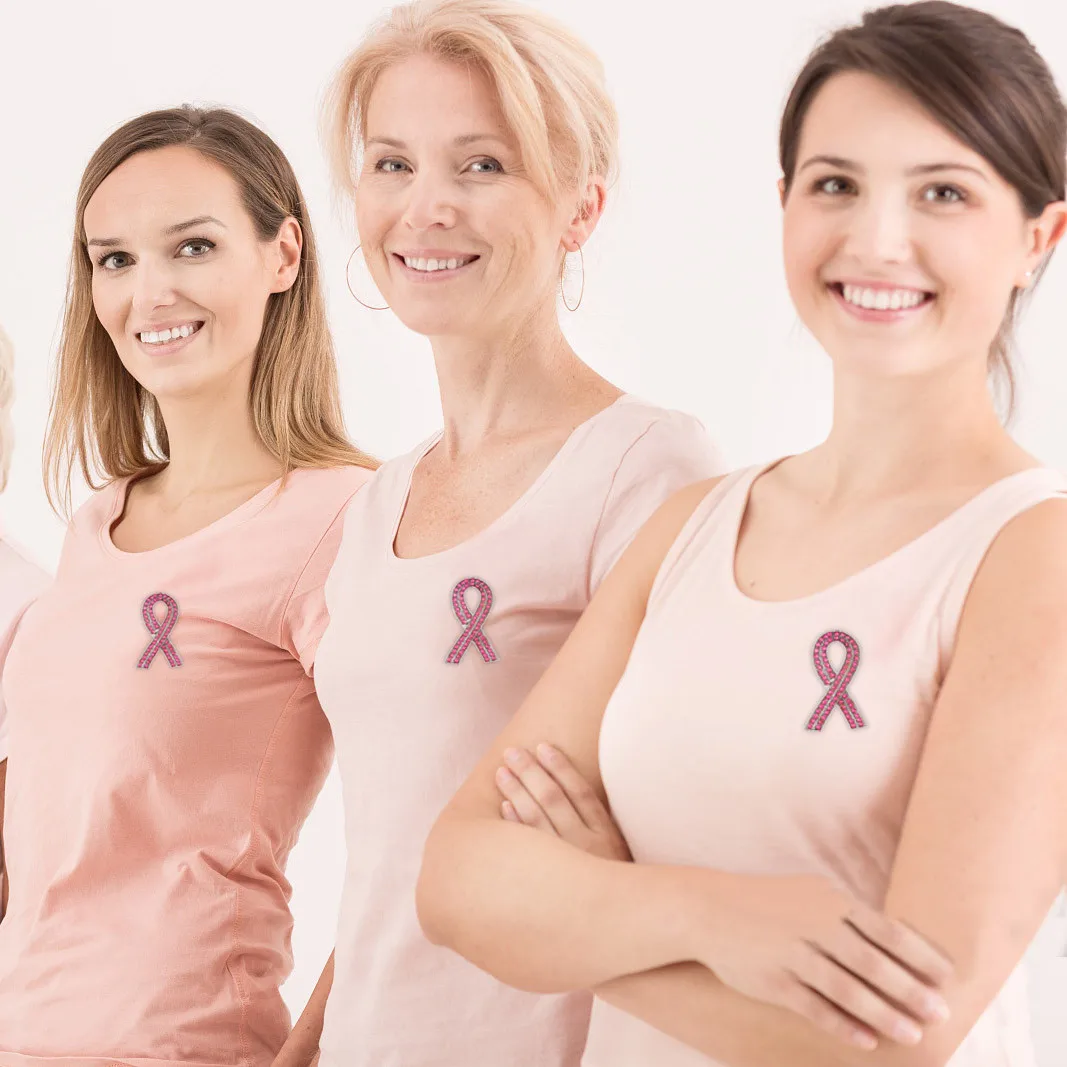 Эмалированная брошь в виде ленты для предотвращения рака груди |