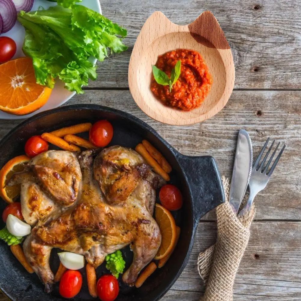 Деревянная тарелка для соуса японская в форме кошки чаша домашней кухни | Дом и