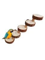 parrot springboard climbing ladder toy hamster wooden pier ladder pet toy bird standing stairs w0