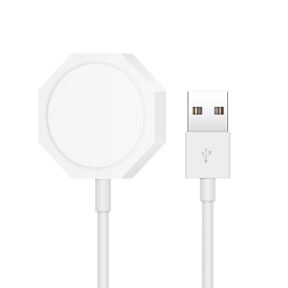 2 в 1 Беспроводное зарядное устройство для Apple Watch Series 1 2 3 4 USB Магнитный зарядный кабель 3,3 футов/1 метр для iPhone X XR XS 8 8 Plus - Цвет: Серый