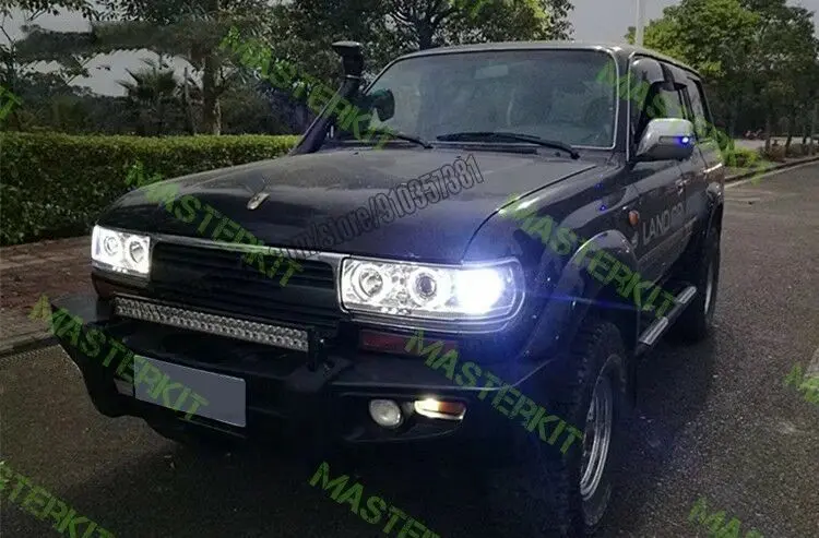 Для Toyota Land Cruiser LC 80 LC80 FJ80 FJ80G FZJ80 FZJ80G FZJ80J 1989-1997 светодиодные фары Angel Eyes LH + RH 2 шт.