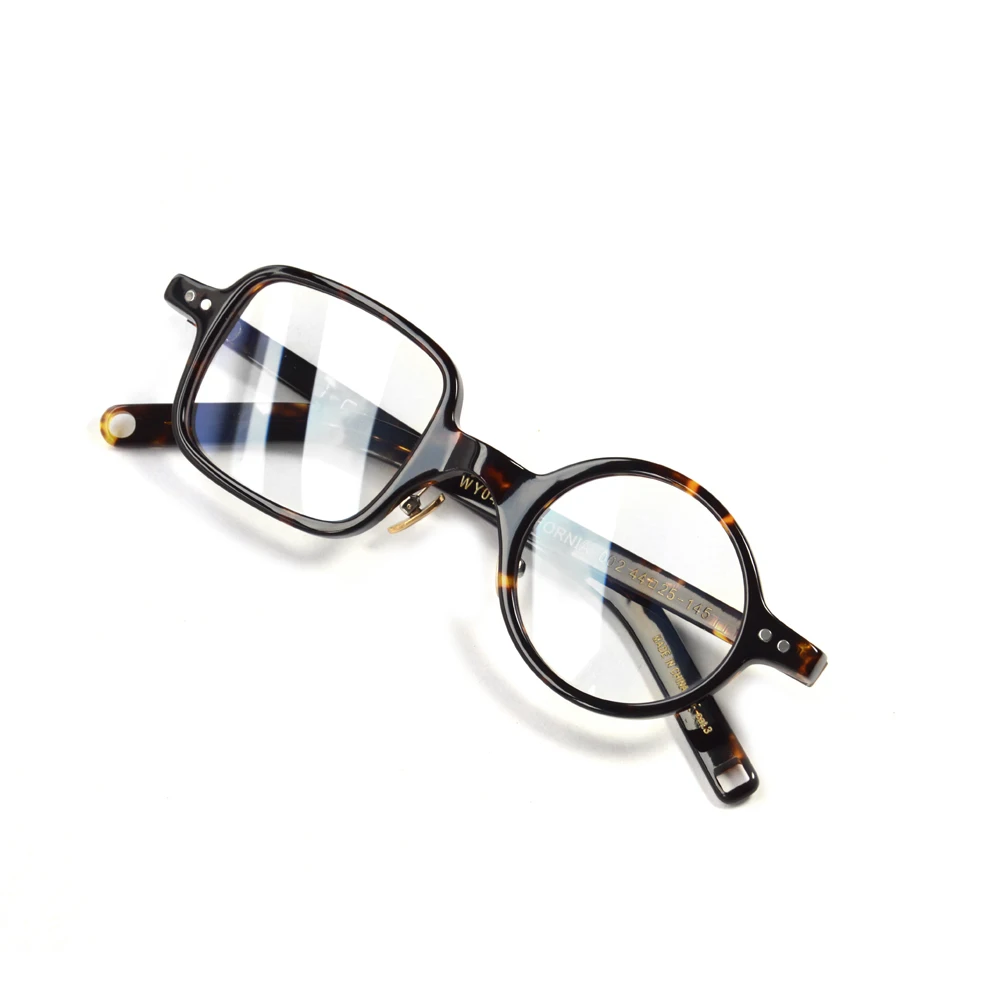 Iron Man Robert Downey Jr glasses asymmetric Eyeglasses handmade acetate irregular shape metal nose