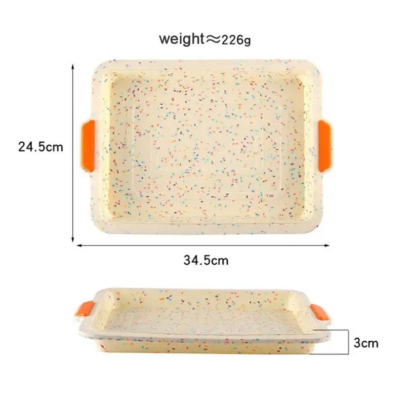 

Baking Platter Silicone Cake Mold Rectangle High Temperature Pan Tray Bread Toast Non-sticky Tools Bakeware Resistance Kitc S9C6