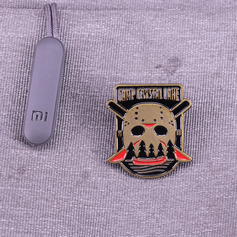 Кемп Кристалл озеро Джейсон slay pin пятница 13th вдохновил винтажные Ужасы кровавые ювелирные изделия