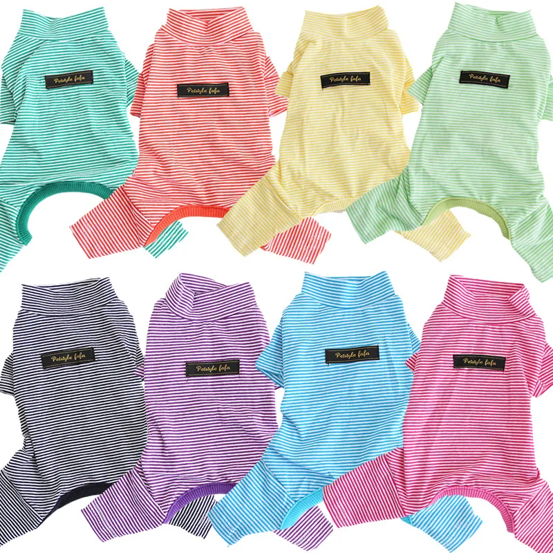 

Stripe Dog Clothes For Pets Clothing for Pet Winter Cotton Cats Clothes for Dogs Jumpsuits Rompers Pajamas Costume for Chihuahua