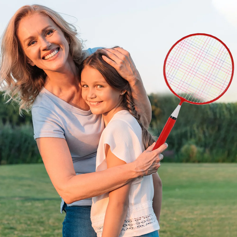 

1 Set Portable Kids Badminton Racket Set Sports Training Leisure Toys (Red)