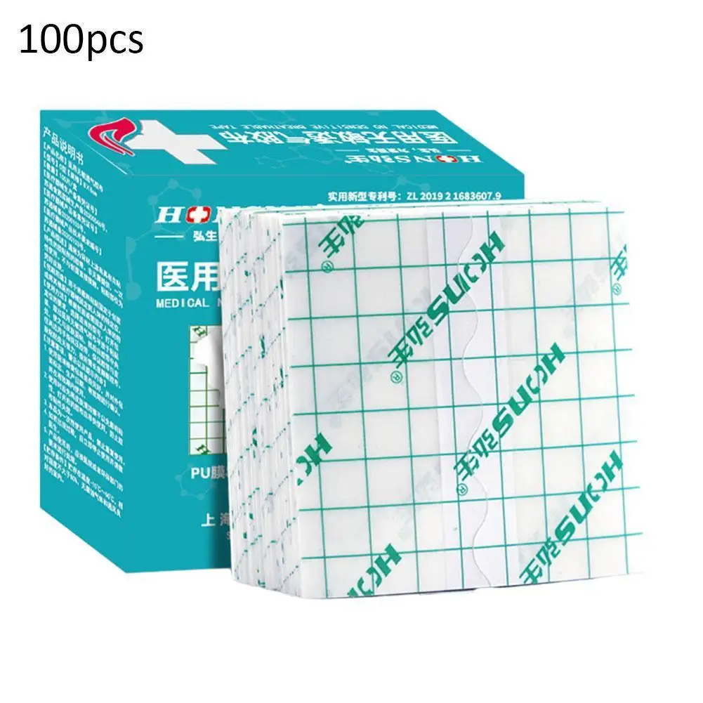 

100 шт., водонепроницаемая прозрачная клейкая лента для фиксации ран
