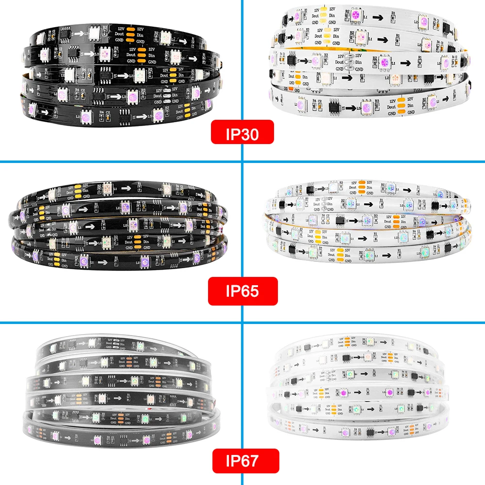 Светодиодная лента WS2812 RGB SMD5050 с пультом дистанционного управления музыкальный
