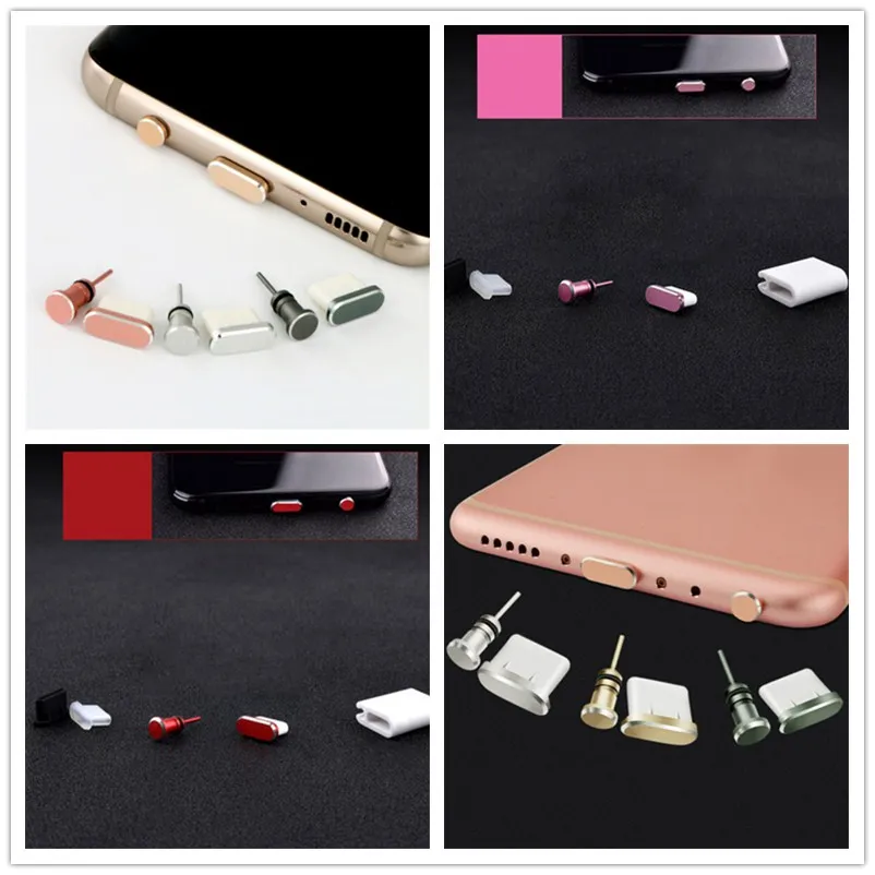 Разъем для наушников Type C с разъемом зарядки USB набор Android 1 комплект пылезащитный iPhone X 8 7 6S Plus Android|Аксессуары