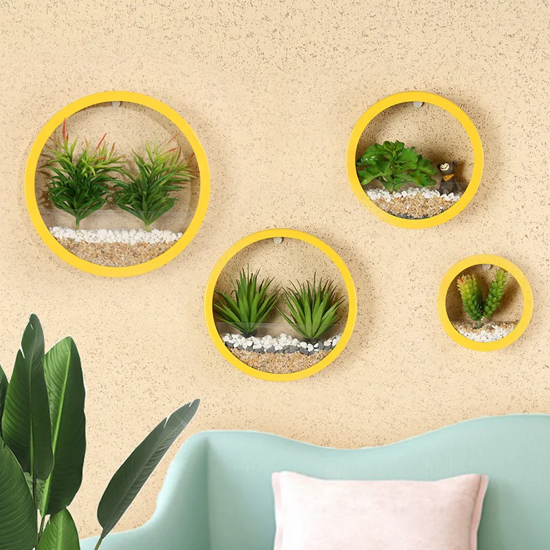 Подвесной Плантатор креативная круглая металлическая железная настенная ваза