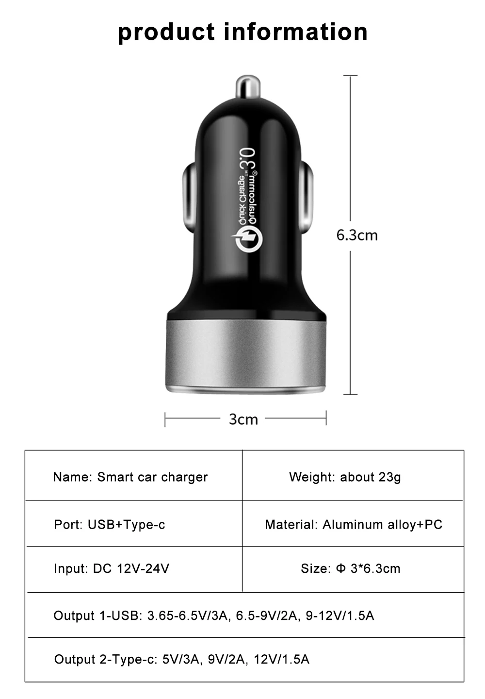 pd usb car charger usb mini quick charge 3 0 6a 36w qc3 0 fast charger for iphone 12 huawei xiaomi type c phone lcd display free global shipping