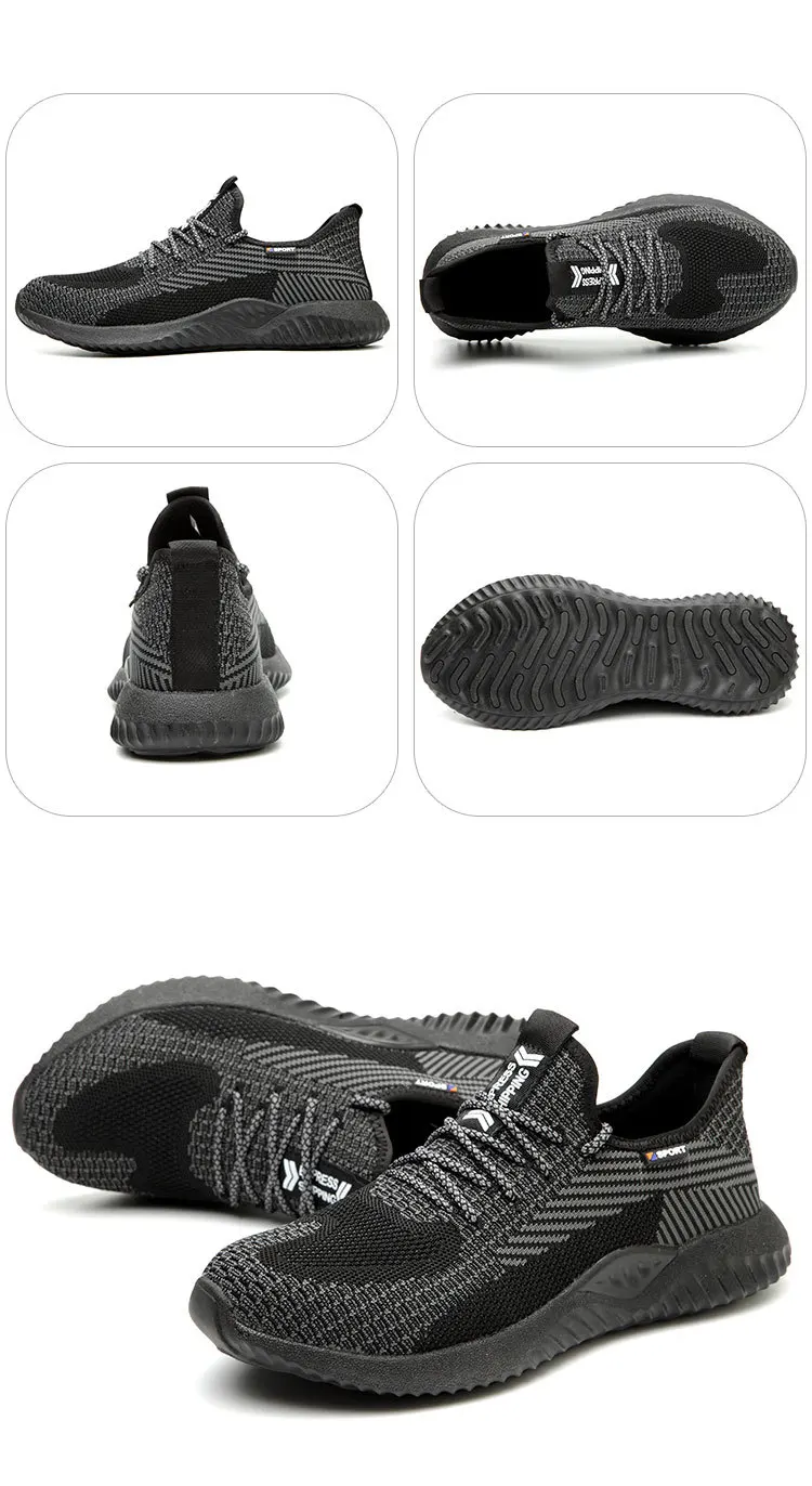 Большие размеры 36-48, безопасная обувь Рабочая обувь из сетчатого материала со стальным носком мужские ПРОКАЛЫВАЮЩИЕ Ботинки легкие дышащие рабочие кроссовки