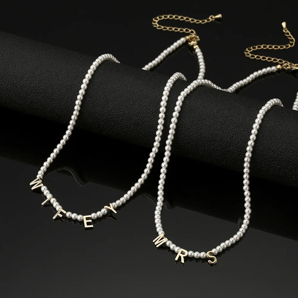 

Ожерелье с именем под заказ, медное искусственное ожерелье с жемчужной цепочкой, подвеска-чокер для женщин, мужчин, младенцев, ювелирные изд...