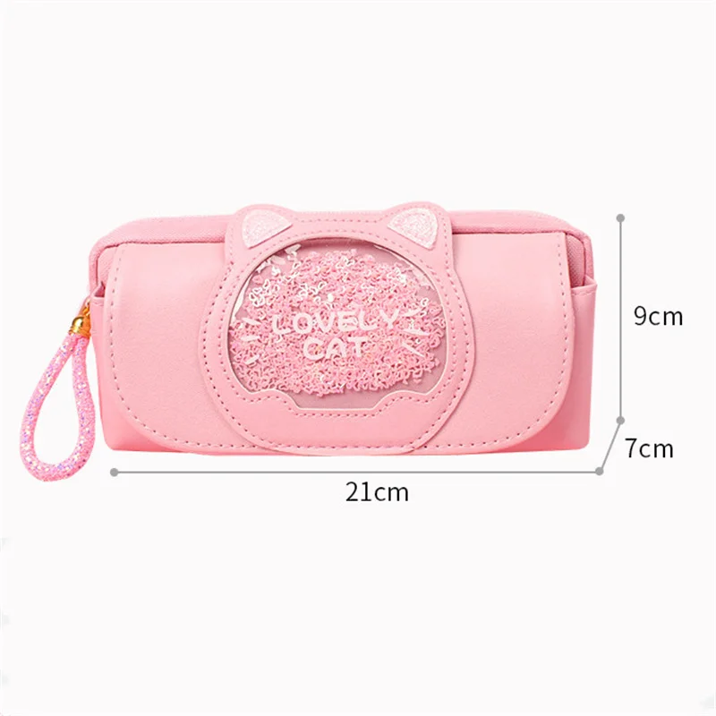 Чехол для карандашей с изображением кота и зыбучих песков милый трехслойный