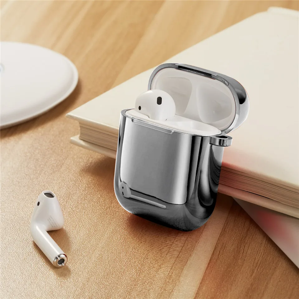 Гальванический защитный чехол для Airpods Жесткий Корпус для наушников оболочка для Apple Airpods 1 2 гальванический защитный чехол