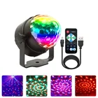 Лампа с магическим шаром DC 5V 3W RGB Светодиодный сценический эффект вращающийся вечерние светильник 7 режимов звуковая активация с присоске и пульт дистанционного управления