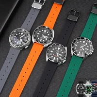 22mm sport diving waterproof rubber watch bracelet for seiko citizen omega watch universal silicone watch strap with metal bezel