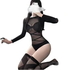 Прозрачное трико, нейлоновые чулки, сетчатый сексуальный комплект нижнего белья, сексуальное женское прозрачное боди, Эротическое нижнее белье, Женский Облегающий комбинезон