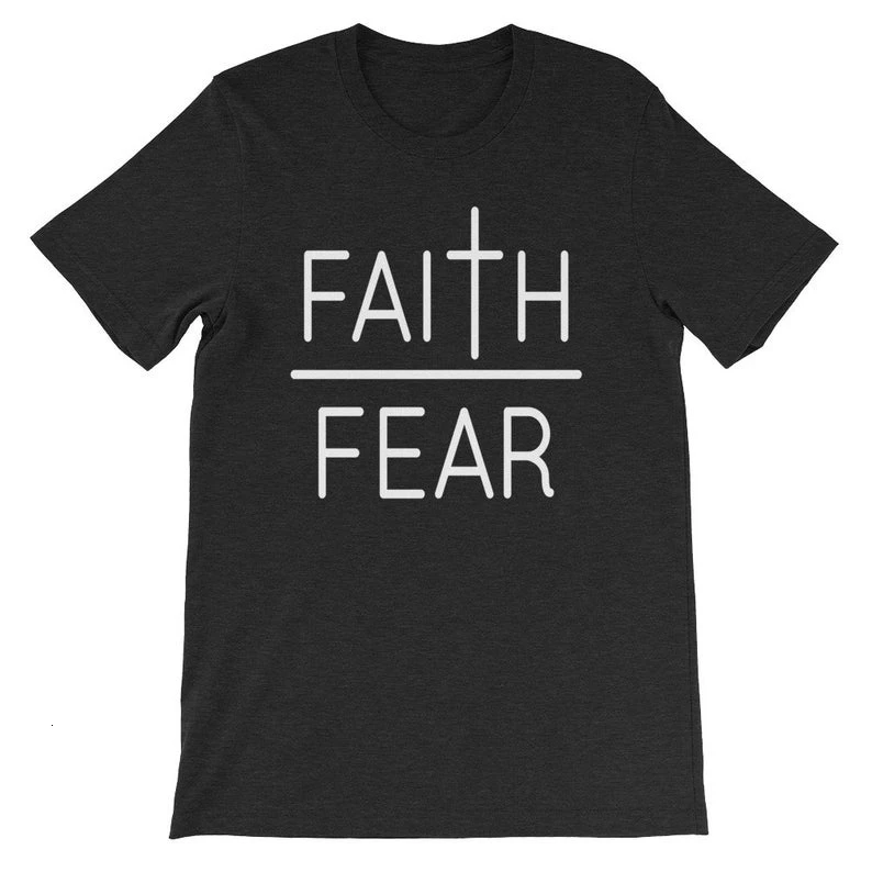 Хлопковая футболка с надписью Faith over страх K808|Футболки| |