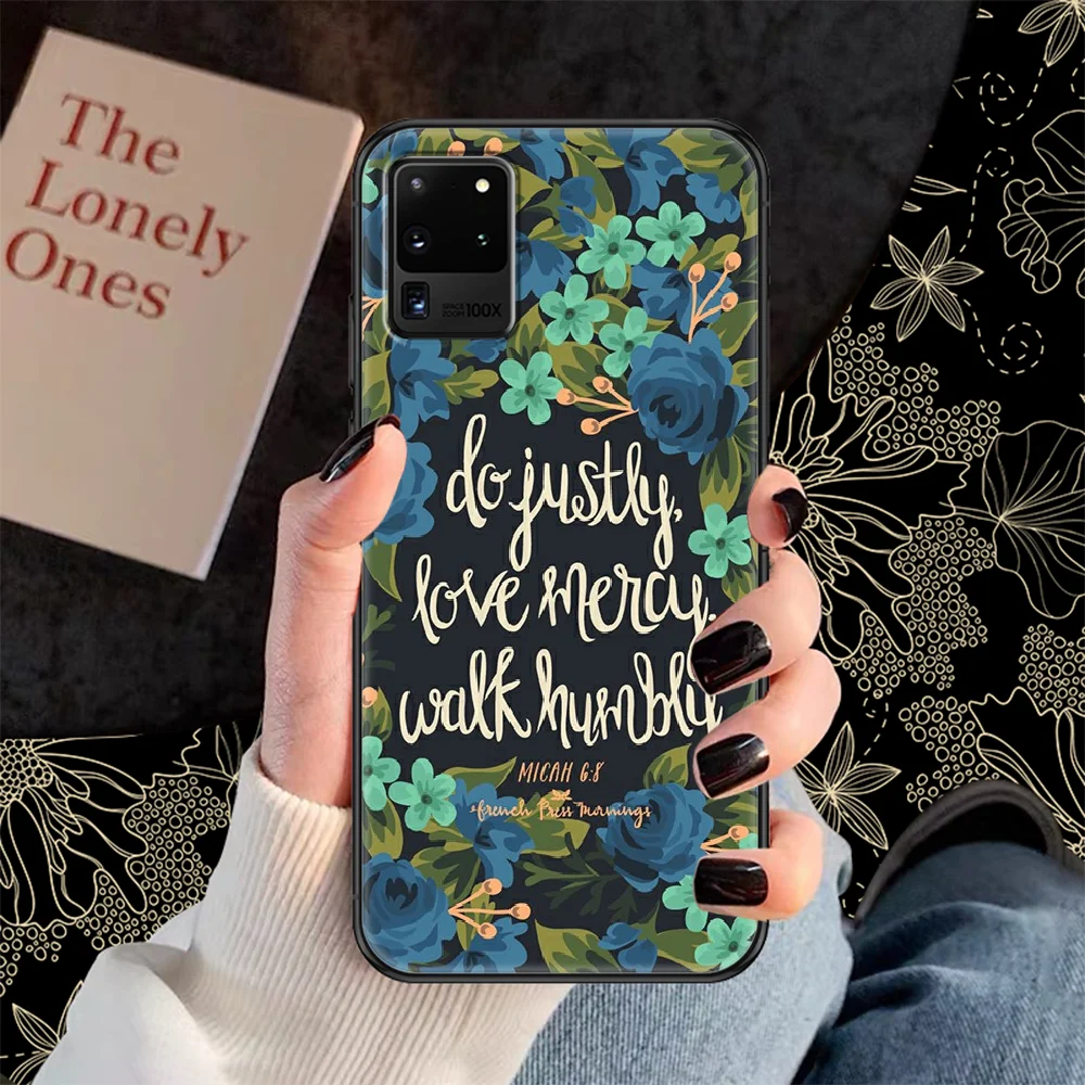 

Bible Verse Jesus Christ Christian Phone case For Samsung Galaxy Note 4 8 9 10 20 S8 S9 S10 S10E S20 Plus UITRA Ultra black art