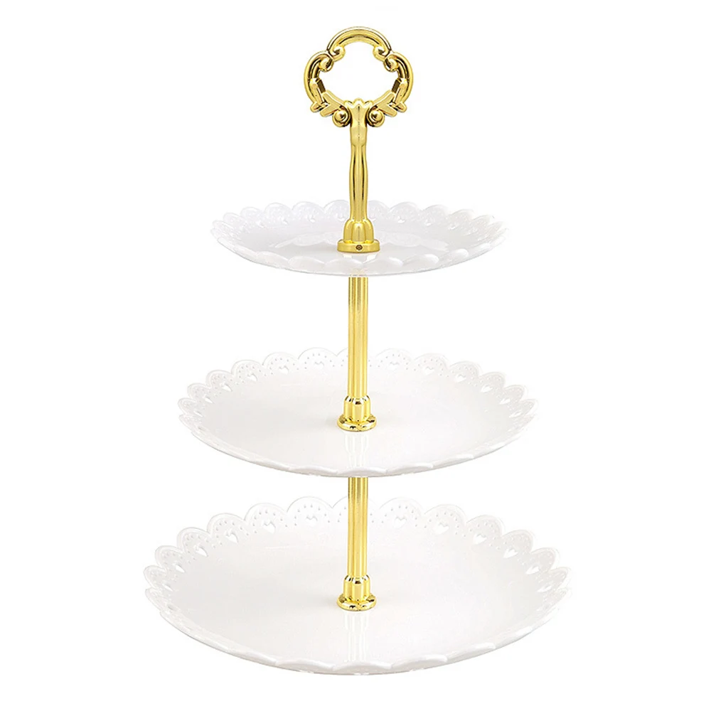 

3-Tier Cupcake Stand Cake Dessert Holder Tray For Wedding Birthday Party Display Tower Round Plate 31.5cm