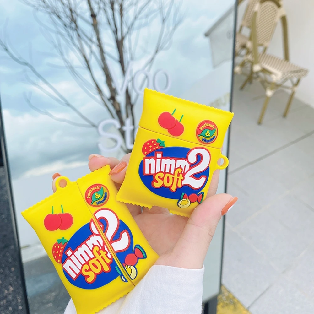 

For AirPods 2 AirPods 1 Case Cute Cartoon Taste Candy Shape Silicon Headphone Cover For Air pods 3 Pro Portable Case Protect