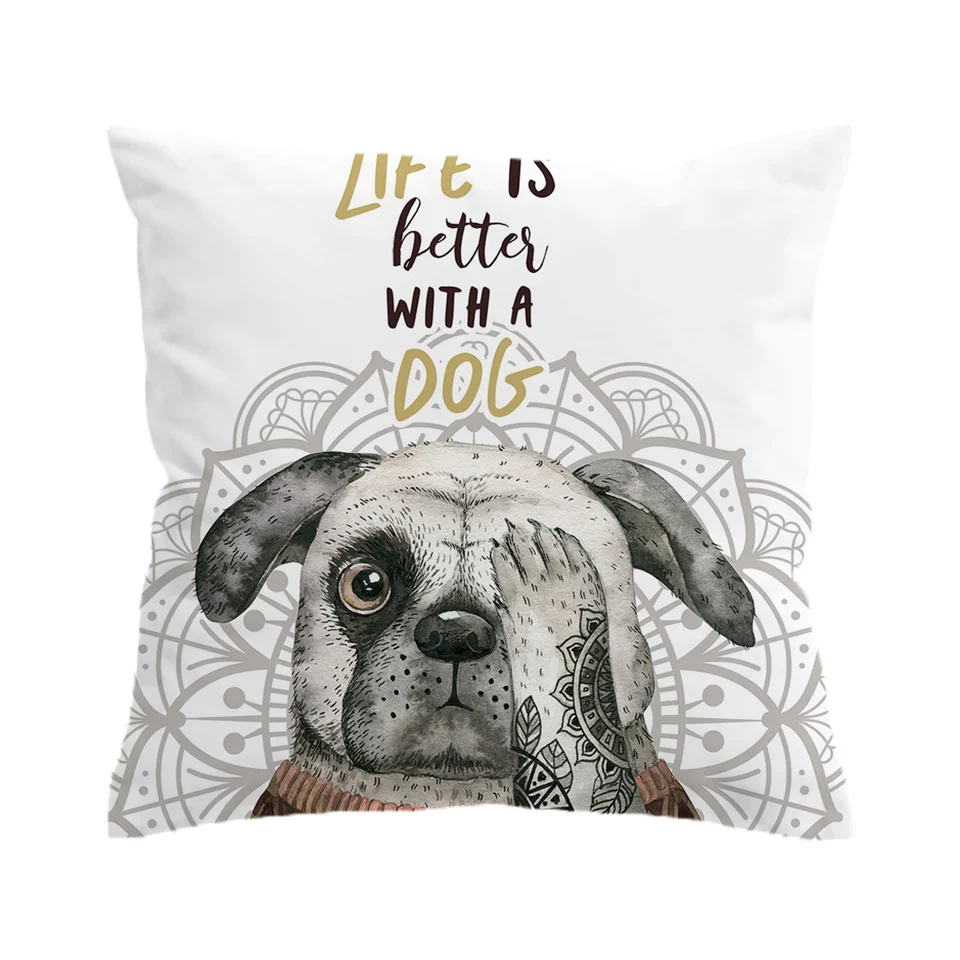 BeddingOutlet, хиппи, подушка мопс, чехол, животное, мультфильм, чехол для подушки, для детей, милый Бульдог, бросок, чехол, домашний декор, наволочки