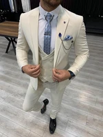 mew arrival 3 pieces ivory two button mens suit 2021 slim fit tailor made groom wear wedding business blazer%ef%bc%88jacketvestpants%ef%bc%89