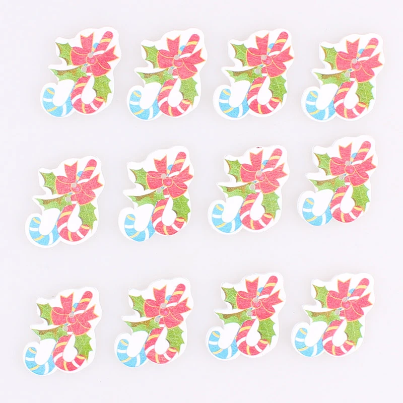 50 шт. рождественские пуговицы 2 отверстия деревянные для скрапбукинга поделки DIY