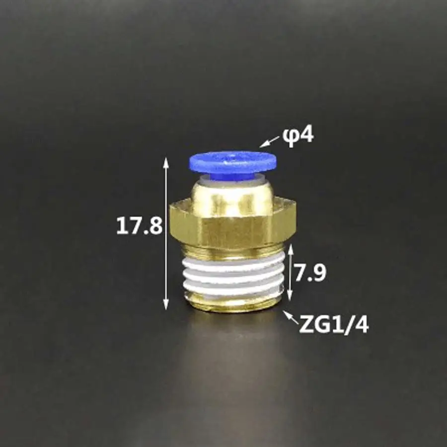 

DN8 G1/4" BSP Male x Fit Tube OD 4mm Brass Pneumatic Air Hose Quick Connector Push In Coupler Water Gas Oil