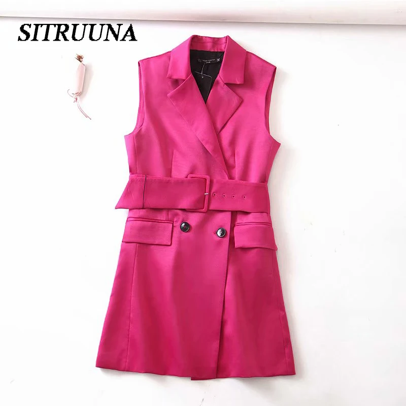 Женская шелковая куртка Sitruuna элегантная приталенная жилетка без рукавов с