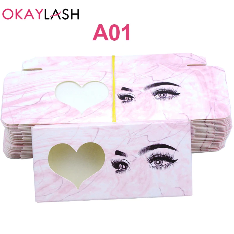 OKAYLASH новейшие 50/100 шт. картонная бумажная упаковочная коробка для 25 мм длинных