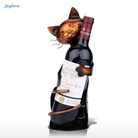 joylove interior decoration crafts cat shaped wine holder wine shelf metal sculpture practical sculpture home decoration