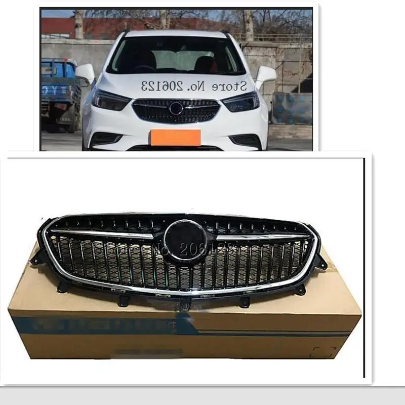 

Chrome Front Upper Bumper Hood Radiator Grill Grille New Fit For Buick Encore 2017-2018 1PC With logo
